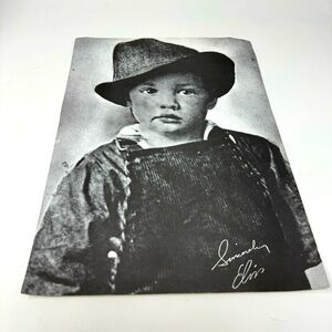 Sincerely Elvis Signed Child Photo Print Black & White